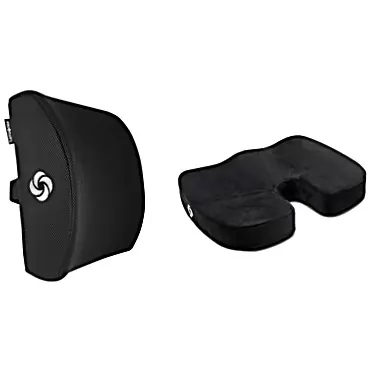 SAMSONITE Special Value Bundle Set – Lumbar Support Pillow + Orthopedic Seat Cushion