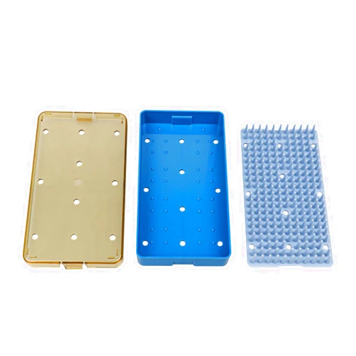 OUBO Plastic Autoclavable Instruments Storage Box S/M/L Size For Instruments Sterilization Tray Case with Silicone Mat (S SIZE)