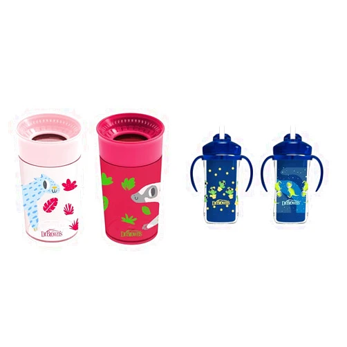 Dr. Brown's Milestones Cheers 360 Cup & Insulated Straw Cup Bundle - 10 oz, 2-Pack