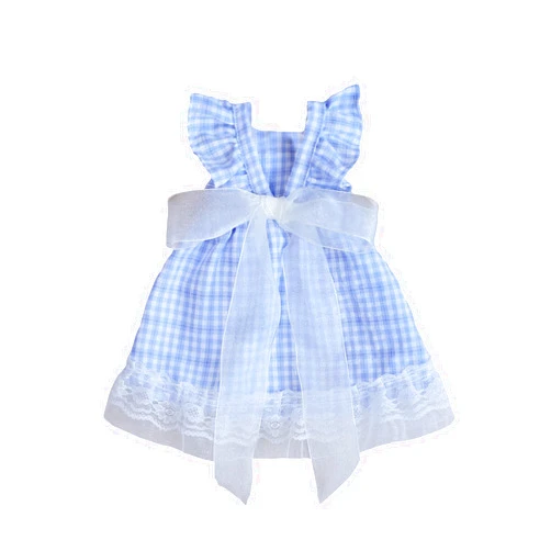 QWINEE Dog Dress Bowknot Cat Princess Dresses Mesh Puppy Dress Skirt Tutu Dog Shirt Clothes for Small Medium Dogs Cats Kitten Girls Blue Plaid S