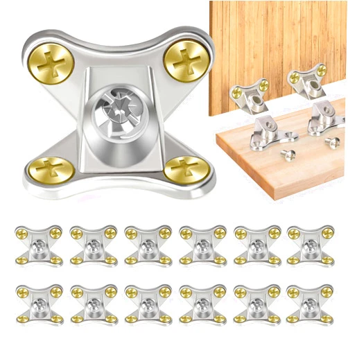 AccEncyc 12 Pack L Bracket Detachable Corner Brace Removable Butterfly Corner Brace Heavy Duty Right Angle Corner Brace for Wood Furniture Cabinet Shelves Table Chair Bed