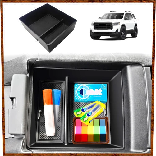 Muslogy Center Console Organizer Compatible with GMC Acadia 2017-2022 2023 Accessories Acadia SL SLE SLT Denali AT4 Middle Console Storage Box Armrest Insert Tray ABS Material