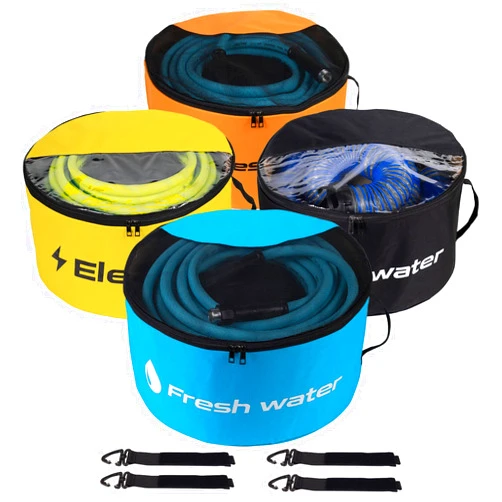 Gociean RV Sewer Hose Storage 4 Packs, Two-Way Zipper Closures and Visible Cover for RV Storage And Organization, Waterproof Accessories Bag for Garden Fresh Water Hoses Electrical Cords Camper Tools