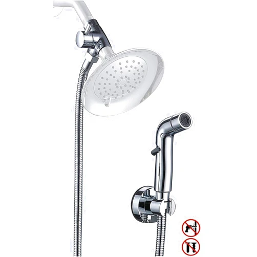 G-Promise Dog Shower Sprayer Attachment for Fast and Clean Pet Showering, Multifunctional Shower, Metal Diverter, 100 Inch Extra Long Hose, No Drill Hook, Dog Washing-Bathingroom (Chrome)
