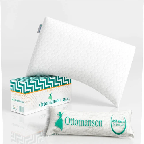 Ottomanson Adjustable Comfort for Neck and Shoulder Pain CertiPUR-US, Extra Shredded Pack Included, Memory Foam Pillow for Stomach, Queen Size, Back and Side Sleepers