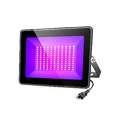 YGS-Tech 1 Pack UV LED Flood Light, 60W High Power UV Black Lights with US Plug (3.3ft Cable), 395nm-405nm IP66 Waterproof, for Blacklight Party Supplies, Stage Lighting, Aquarium, Glow in The Dark 60w 1 Pack