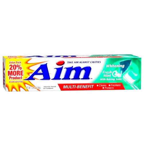 AIM, White Gel, white mint, 5.5 Ounce