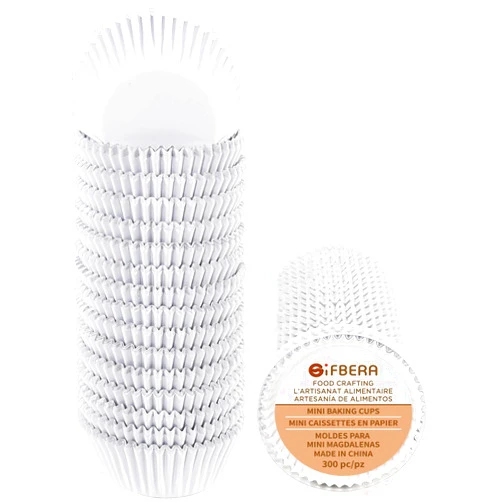 Gifbera White Foil Cupcake Liners Mini Size Muffin Baking Cups 300 Count