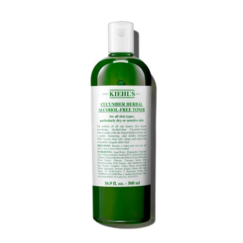 Kiehl's Cucumber Herbal Alcohol-Free Toner, Gentle Facial Toner for Dry & Sensitive Skin, Leaves Skin Feeling Fresh, with Cucumber Extract, Paraben-free, Non-drying Formula, Fragrance-free