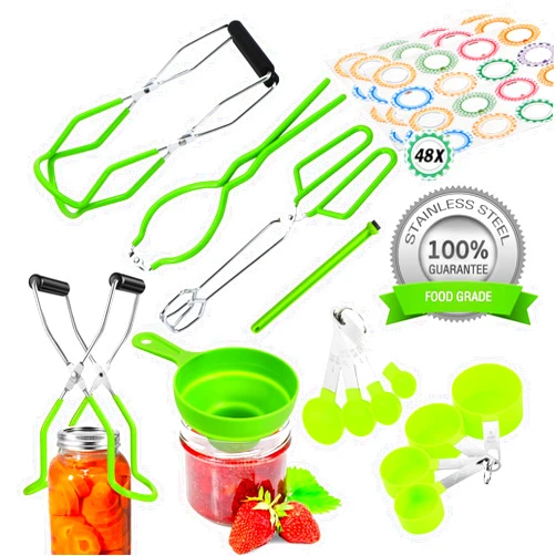 UONMAY Complete Canning Supplies Starter Kit - Beginner's Set with Canning Tools, Tongs, Jar Lifter, Wide Mouth Funnel, Labels, Stainless Steel Water Bath Canning Pot Accessories, Pressure Canning Essentials