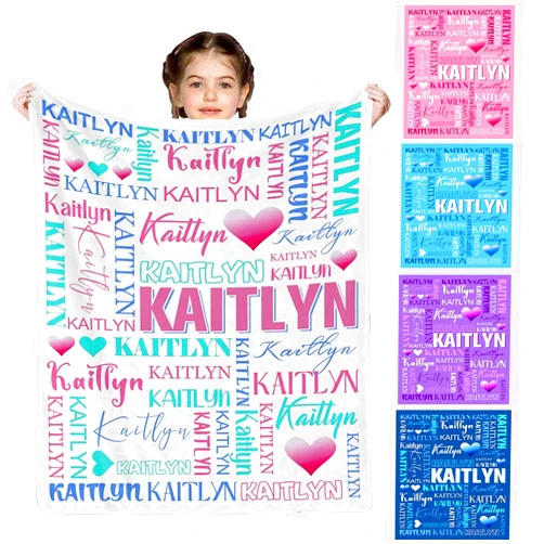 VIPOPSA Custom Name Blanket, Personalized Blankets for Kids, Personalized Baby Blankets for Girls, Personalized Memorial Blanket Personalized Baby Boy Gifts