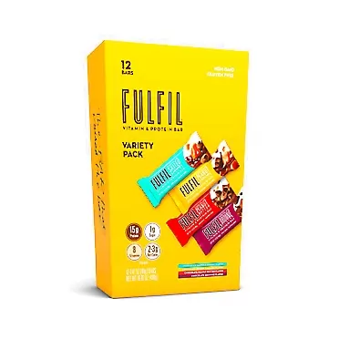FULFIL Vitamin and Protein Snack Sized Bars, Best Sellers Variety Pack with 15g Protein and 8 Vitamins Including Vitamin C, 12 Count Variety Pack - FULFIL