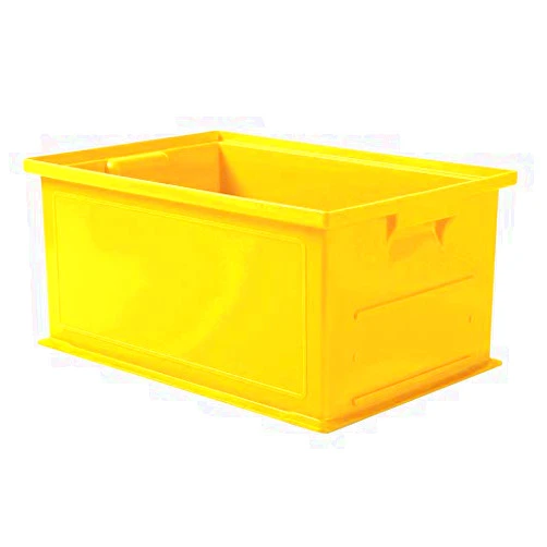 SSI SCHAEFER Solid Wall Stacking Cntner, 19X13X8, Ylw