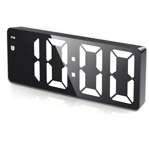 AMIR Digital Alarm Clock, [Upgraded Version] LED Clock for Bedroom, Electronic Desktop Clock with Type-C Port,Adjustable Brightness,DST,Snooze,12/24H Display for Home,Office