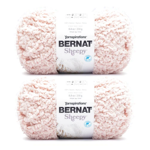 Bernat Sheepy Plush Pink Yarn - 2 Pack of 250g/8.8oz - Nylon - 6 Super Bulky - Knitting/Crochet