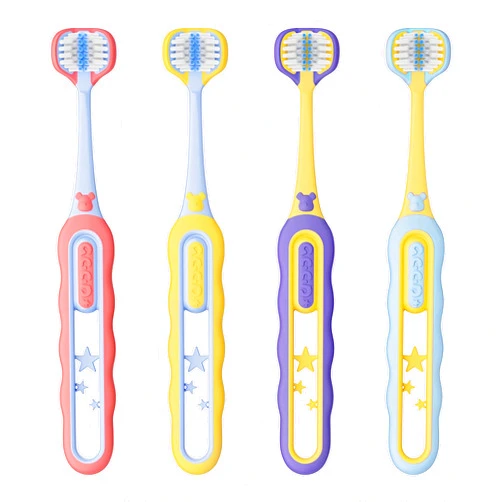 EASICUTI Soft Toddler Toothbrushes, Efficient 3 Sided Toothbrush, Baby Toothbrush 12 Months and up, Infant Toothbrush, Toddler Training Toothbrush for Ages 1-4 Years, Cleans All Sides at Once- 4 Pack
