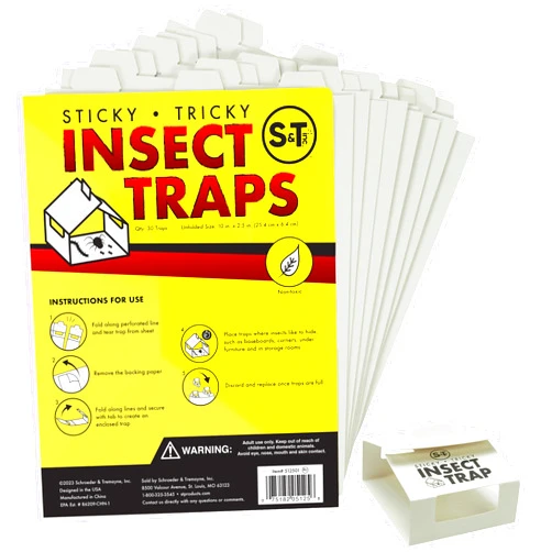 S&T INC. Insect Traps, Brown Recluse, Hobo Spiders, Black Widows, White, 30 Count