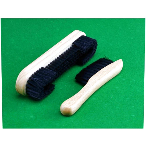 Teekerwan 2 Set Billiards Pool Table and Rail Brush, Billiards Pool Table Cleaning Tools, Wooden Handle Billiard Pool Table and Rail Brush Set for Cleaning Billiards Tabl