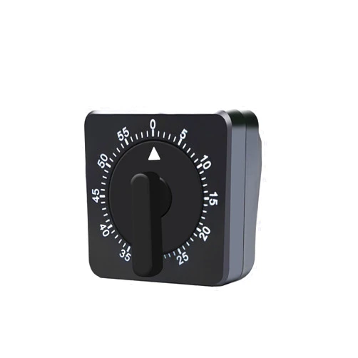 NIIIYTYB Square 60 Minute Mechanical Kitchen Timer Loud Alarm No Batteries Ideal for Cooking Baking and Kitchen Management Black
