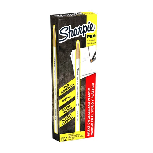 Sharpie Peel-Off China Marker Grease Pencils, White, Box of 12