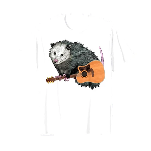 Opossum Rodent Animals Playing Acoustic Guitar Opossum Rodent Animals Possum Guitar Guitarists T-Shirt