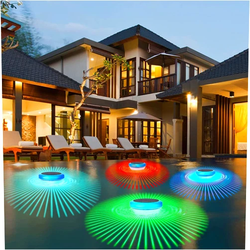 FOEDOY Solar Floating Pool Lights,LED Pool Lights with RGB Color Changing Waterproof Solar pood Lights for Swimming Pool at Night,Outdoor LED Pool Lights That Float for Pool,Pond,Spa,Hot tub,Garden