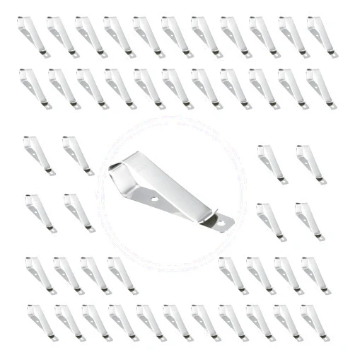 ECUDIS Garage Door Remote Visor Clip, Remote Visor Clips Replacement for Garage Door Remote Openers (Silver, Pack of 50)