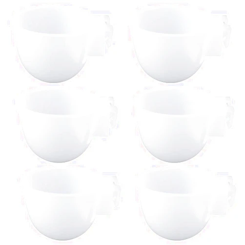 DQITJ 6 Pcs Mini Bird Food Bowl Feeder, Parrot Convenient Hanging Container, Plastic Pigeon Bird Cage Dish (White)