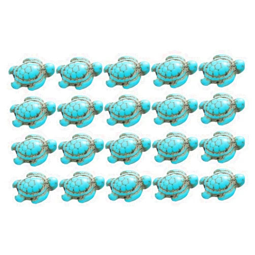 DIYEAH 3 Sets Turquoise Turtle Jewelry Supplies Beaded Choker Tortoise Beads Bubblegum Spacer Beads DIY Jewelry Findings Beads Charms Locket Necklace Bracelet Natural Stone