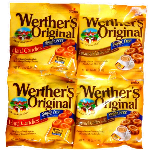 WERTHERS Werther's Original Sugar-Free Candies Bundle - 4 Items: Hard Candies and Caramel Coffee Hard Candies