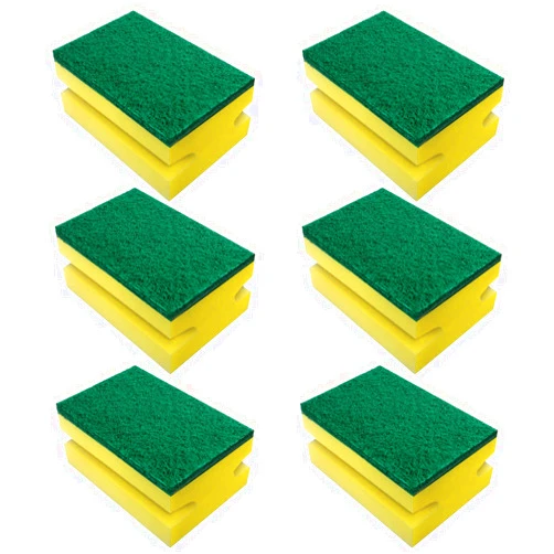 Lola Products Heavy Duty Dual Purpose Non-Scratch Scouring Sponge | Nylon & Polyester Non-Woven Scrubbing Pad | Sponge Wipes & Protects Hands | Fibers Cleans & Scours | 3.75