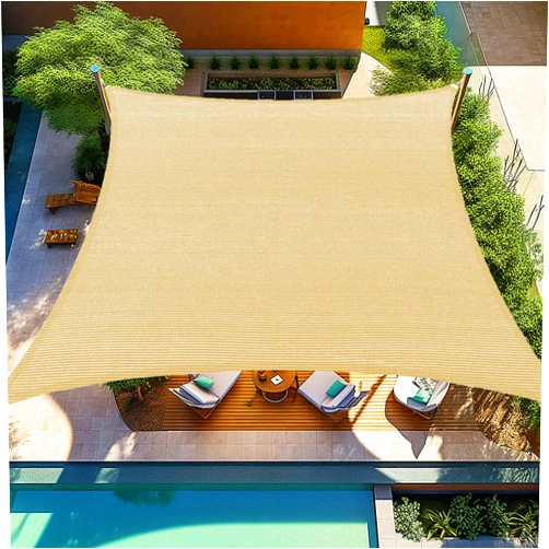 Shade&Beyond Sun Shade Sail Rectangular Curved Canopy 12'X16' Sail Shade Sand Sun Shades Permeable for Patios Backyard Deck (We Make Customized Size)