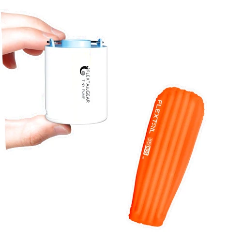 FLEXTAILGEAR Tiny and Portable Air Pump Ultra-Mini Pump Inflatable Sleeping Pad with 6R Value