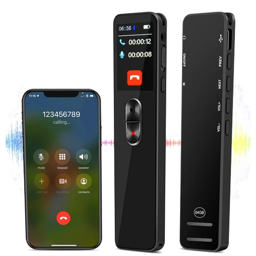 GJOYNY 64GB Digital Voice Recorder,Voice Activated Recorder,3072Kbps HD Recording,with A-B Loop Playback,Noise Cancellation with Password, Bluetooth, Dictaphone Recorder for Lectures, Meetings, Interviews
