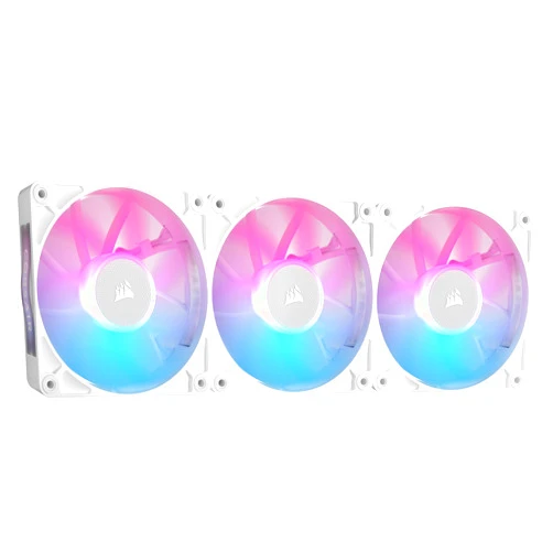 CORSAIR iCUE Link RX120 RGB 120mm PWM Fans with iCUE Link System Hub - Magnetic Dome Bearing - Triple Pack - White