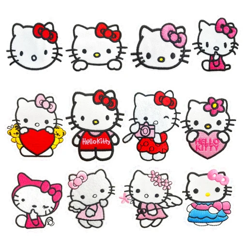 ONNE-AFHJKD 12pcs Pieces Kids Cartoon Cat Iron on Patches for t-Shirts, Jackets, Skirts, Jeans, Undershirts, Hats, Backpacks, for Garment Sewing/Iron on Applique Embroidery Patches