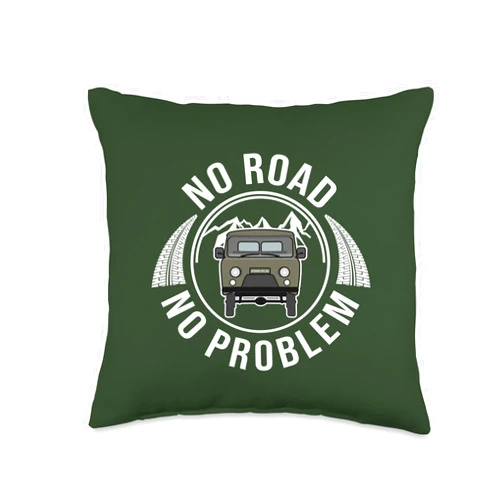 UAZ Buchanka 452 Offroad Minivan Geländewagen Buchanka UAZ 452 Off-Road 4x4 Minivan Camping Throw Pillow, 16x16, Multicolor