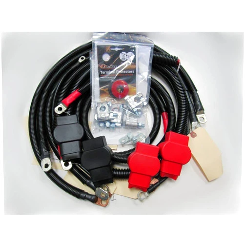 Custom Battery Cables Made in USA. Custom Battery Cables Compatible/Replacement kit for Ford Superduty F250 F350 F450 truck 2003-2007 6.0L Powerstroke diesel 2/0 wire with 90 degree bend at starter. The Original. 4437-90