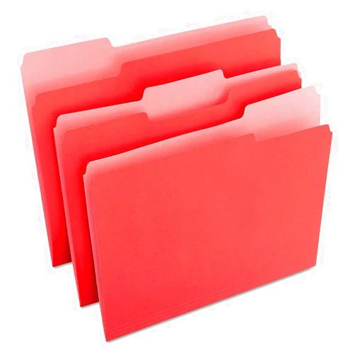 Universal UNV10503 1/3-Cut Tabs Deluxe Colored Top Tab File Folders - Letter Size, Red/Light Red (100/Box)