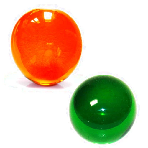 DSJUGGLING 76mm Orange and Green Acrylic Contact Juggling Ball Combo