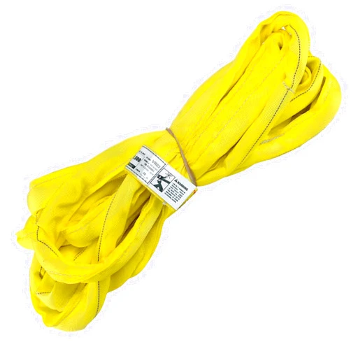 Chenango Supply VR3 Yellow Round Sling, 16 ft – USA-Made, 8,400 lb Vertical, 6,720 lb Choker, 16,800 lb Basket – Double-Ply Cover Endless Poly Rigging Sling for Lifting & Material Handling (16 FT)
