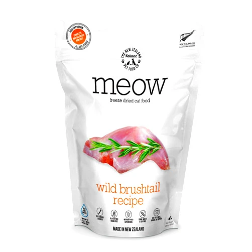 The New Zealand Natural Pet Food Co. Meow Freeze Dried Cat Food - Wild Brushtail Recipe, High Protein Cat Treats, Meals & Toppers,Dry Cat Food,9.9 oz