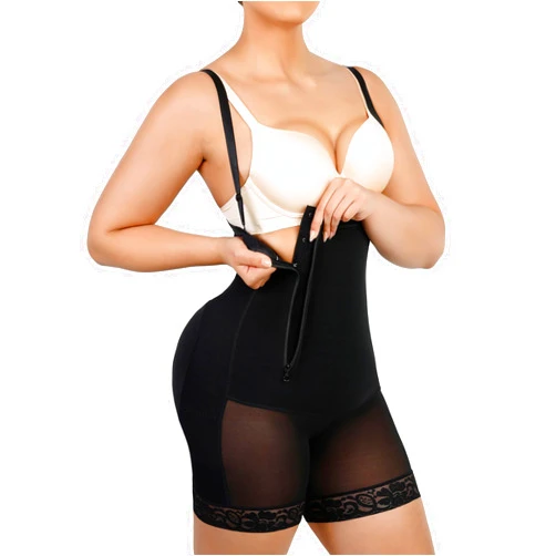 SHAPELLX Tummy Control Shapewear Colombianas Side Zipper Body Shaper Plus Size Postpartum Bodysuit With Butt Lift