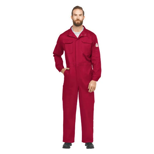 Bulwark FR mens Flame Resistant 9 Oz Twill Cotton Premium Concealed Snap Coverall