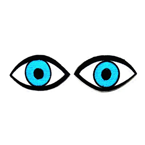 PP Patch Cute Cartoon Patch PP Patch Blue Eyes Patch Doll Eyes Cute Sexy Beautiful Lady Eyes Cartoon Embroidered Iron-On Patch Logo Jackets hat Bags Jeans T-Shirt Backpacks