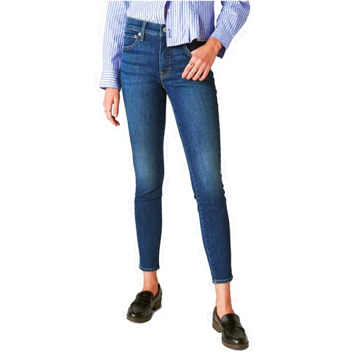 Lucky Brand Womens Ava Mid-Rise Dark Wash Skinny Jeans