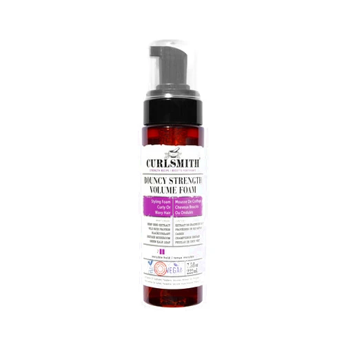 CURLSMITH - Bouncy Strength Volume Foam, Styling Foam for Curly & Wavy Hair, Light Hold (7.5 fl oz)