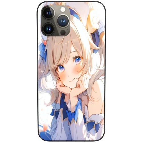QIYUNZY Compatible with iPhone 14 Pro Max Case Genshin with A Impact with Barbara 705 Design Case Rubber TPU Ultra Slim Shockproof Phone Case (Black)