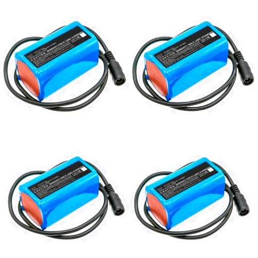 Synergy Digital Flashlight Batteries, Compatible with Square LED Light Flashlight, (Li-ion, 7.4V, 5200mAh), Replacement for Square MP NCM 2s2p Battery, Combo-Pack Includes: 4 x SDFL-L11370 Batteries