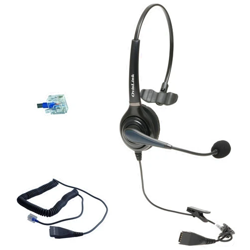 OvisLink Unify (Siemens) OpenScape Desk Phone Compatible Call Center Headset with Noise Canceling Microphone, Tangle-Less Bottom Quick Disconnect Cord | Flexible & Rotatable Microphone Boom | Durable